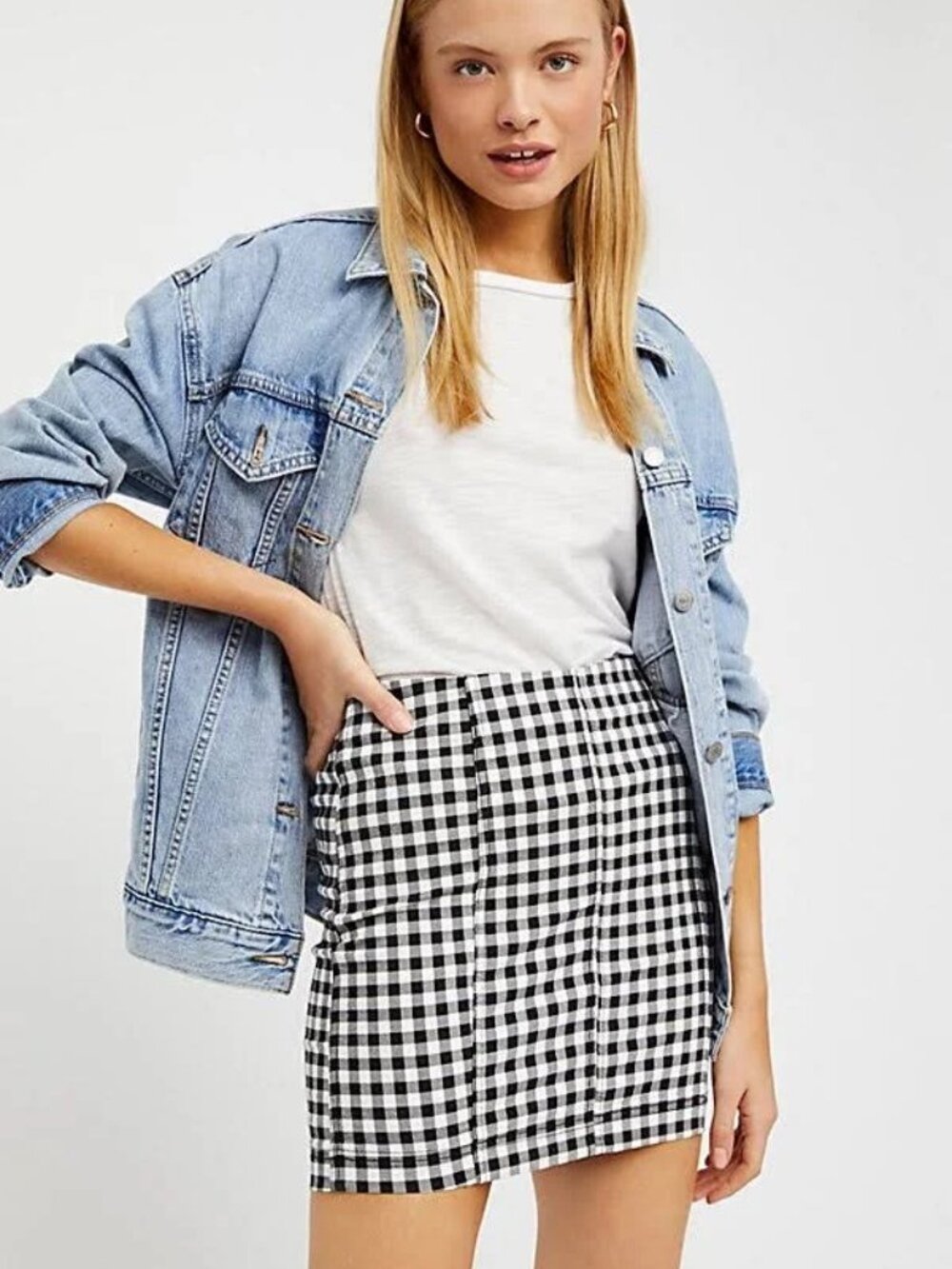 Free People - Gingham Mini Skirt